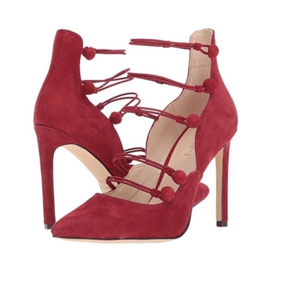 Nine West Nulywed faux suede red heels stilettos women’s shoes 6.5 - Picture 2 of 14